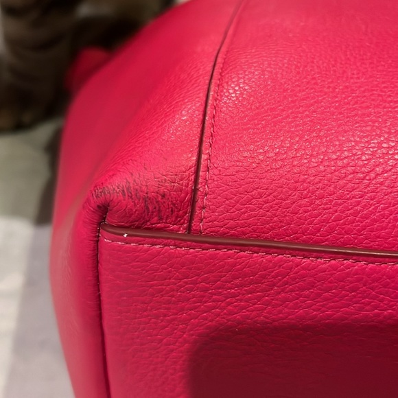 Coach  Shoulder bag  Small Tote satchel    leather   hot pink  Gold tone accents - Picture 9 of 17